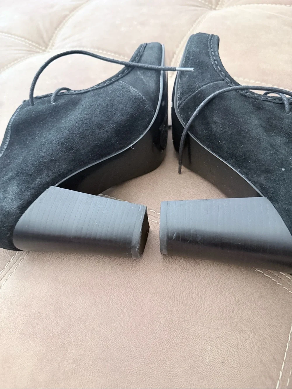 Lauren Ralph Lauren Black Suede Moccasin Flats